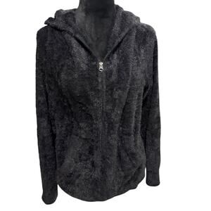 Threads 4 Thought Black Fuzzy Zip-Up Hoodie | Recycled Material | Size‎ L | NWOT